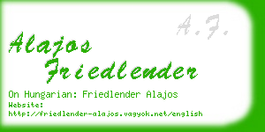alajos friedlender business card